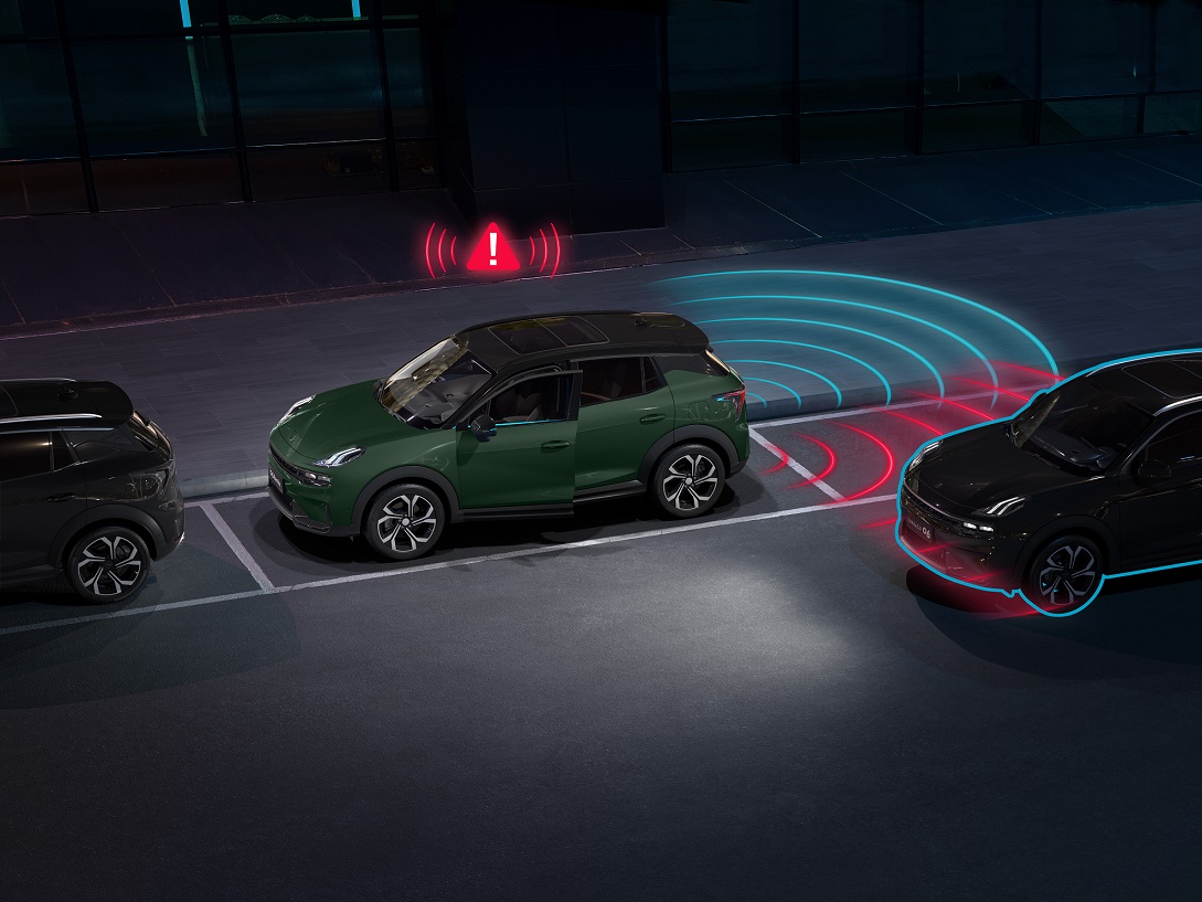 Alerta de tr&aacute;fico cruzado frontal